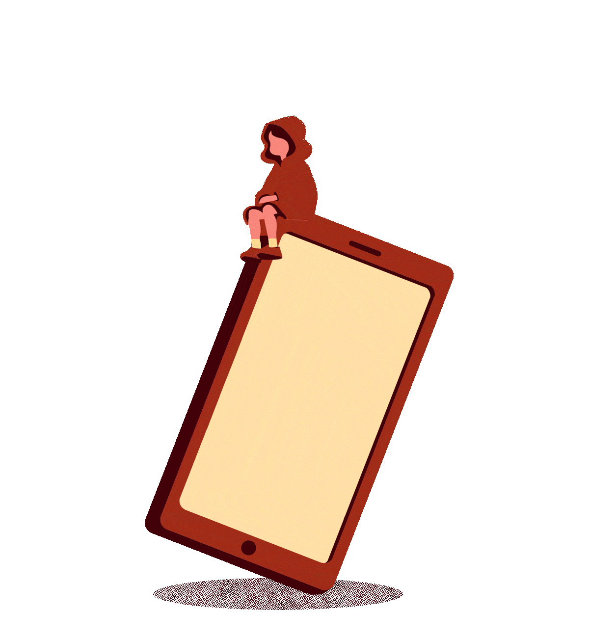 Caperucita encima de un móvil