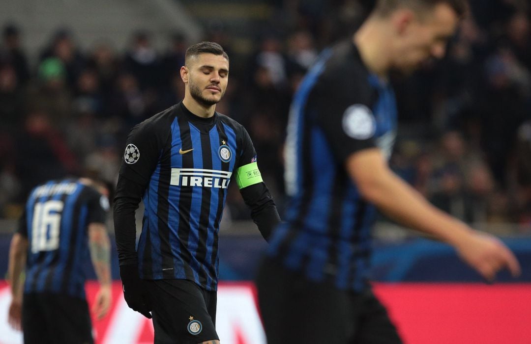 Mauro Icardi, en el partido en el que el Inter fue eliminado de la Champions.