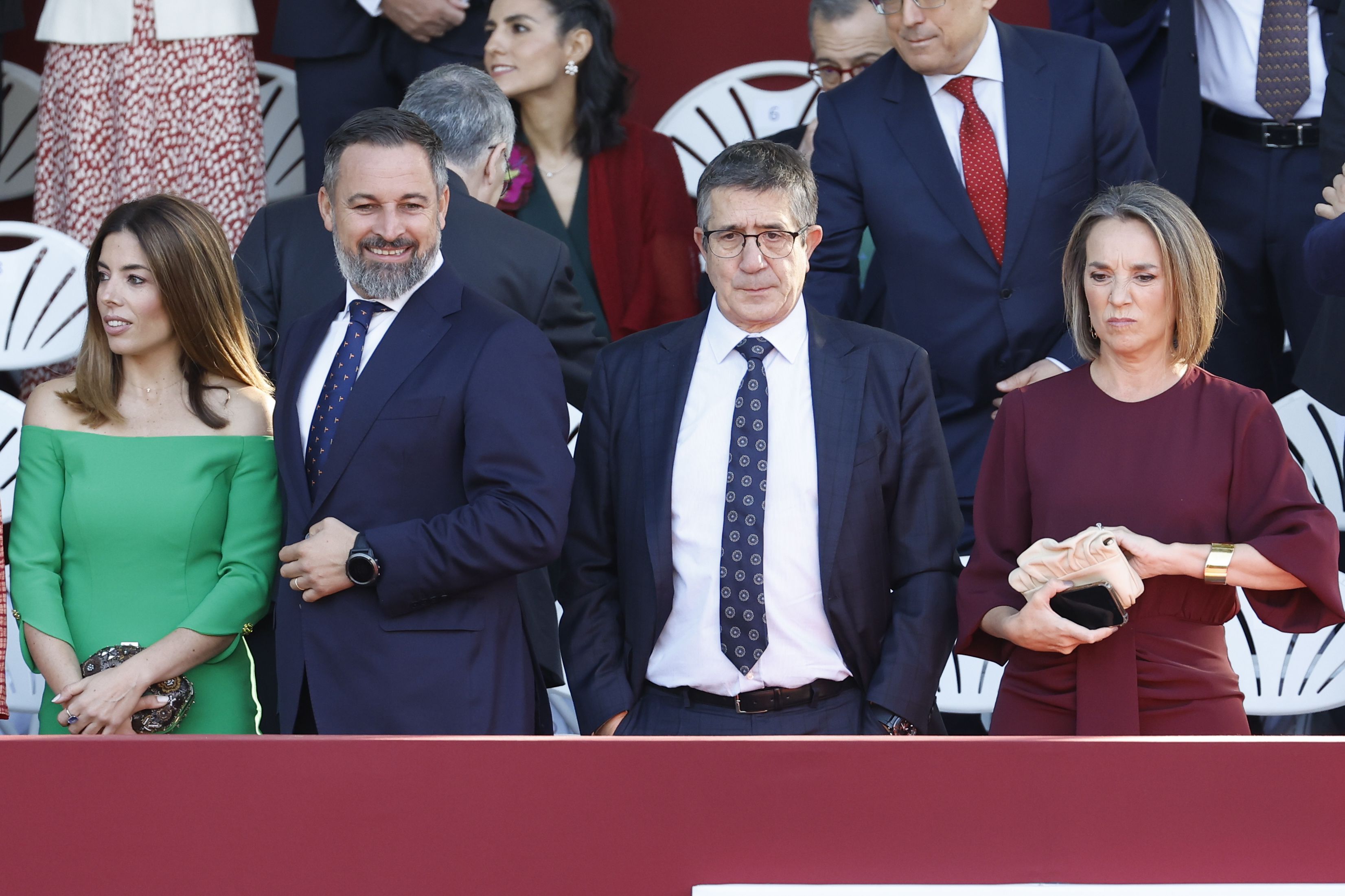 l portavoz del PSOE en el Congrso Patxi López, junto a la portavoz del PP en el Congreso Cuca Gamarra y el líder de Vox Santiago Abascal.