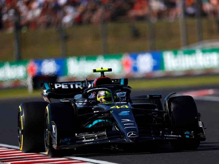 Lewis Hamilton, durante la clasificación del GP de Hungría 2023