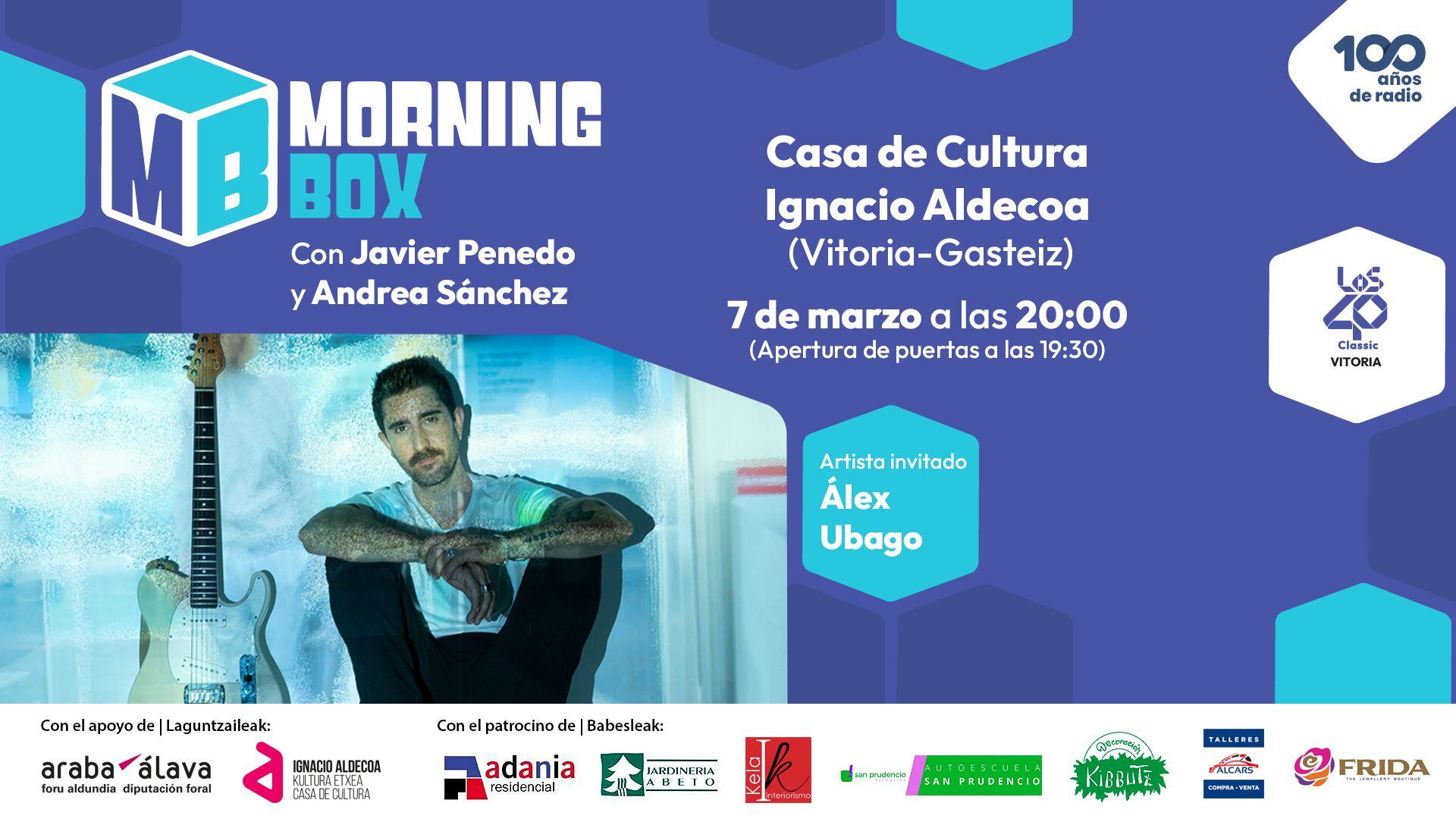 Morning Box, el show en directo de Los40 Classic viaja a Vitoria-Gasteiz el  7 de Marzo con un invitado muy especial: Álex Ubago | Ocio y cultura |  Cadena SER