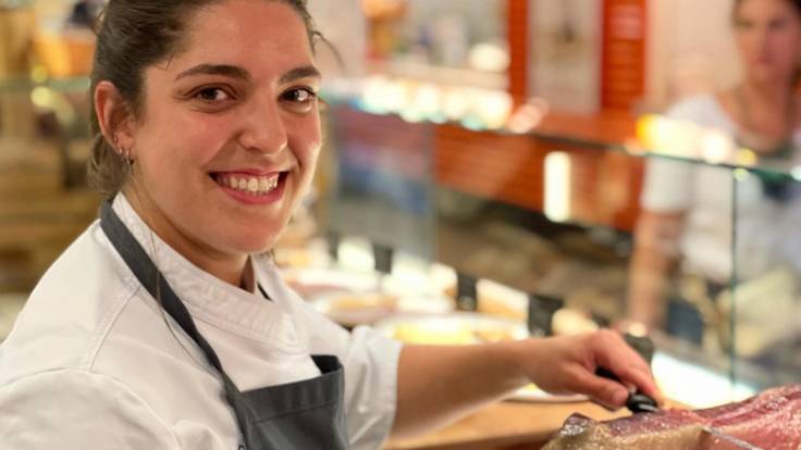 Laura García, cortadora de jamón de Cantabria en Manhattan