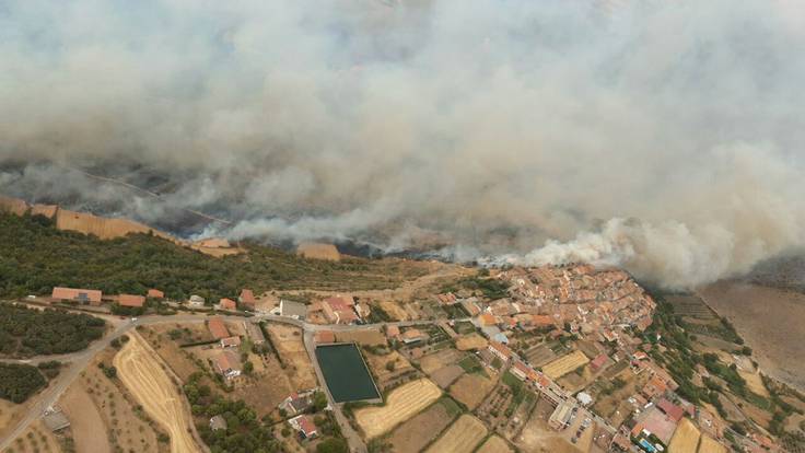 Imagen aérea del incendio de Alcalá de Moncayo