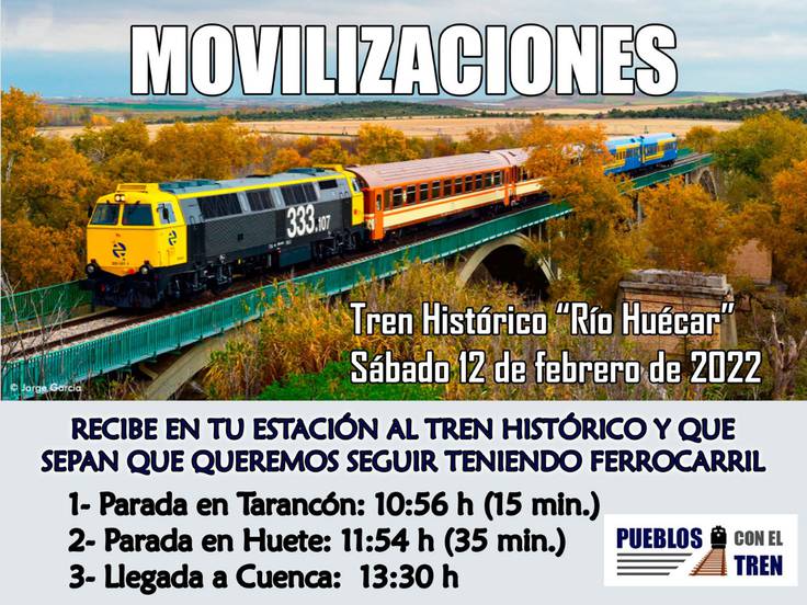 Pueblos con el Tren anima a recibir en las estaciones de Tarancón, Huete y  Cuenca al tren histórico que recorrerá este sábado la provincia |  Actualidad | Cadena SER