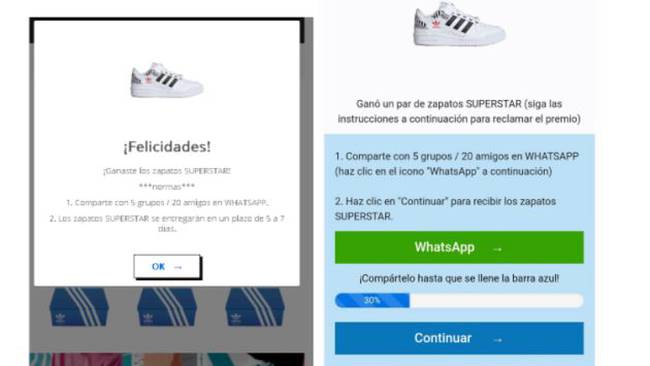 Cuidado con promoción relacionada con Adidas está circulando por WhatsApp: es una estafa Actualidad Cadena SER