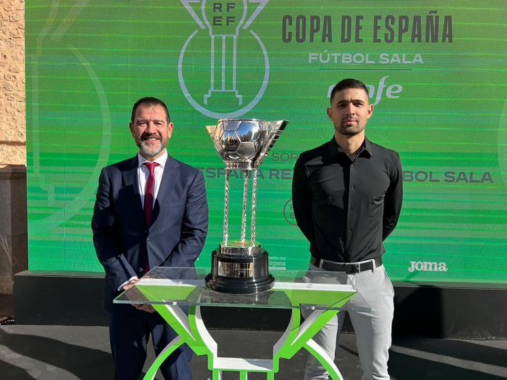 Fran Serrejón y Felipe Valerio en el sorteo de la Copa de España de fútbol sala