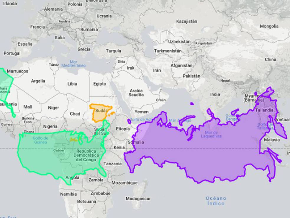 Distinto a los mapas: Así es el tamaño real de los países del mundo