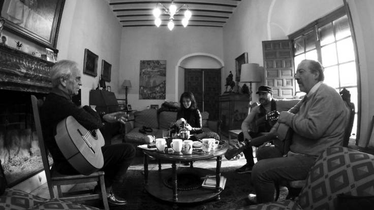Paco Peña and Friends. Radio Córdoba en el ensayo del espectáculo que funde flamenco y lírica, con Paco Peña, Auxiliadora Toledano, Vaqui Losada y Rafael Montilla.
