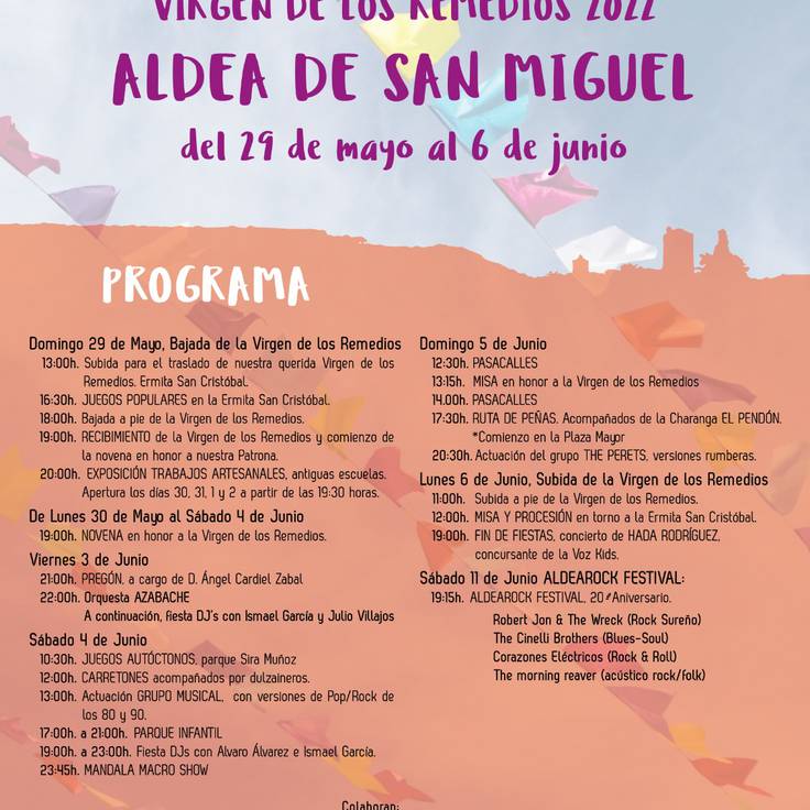 Programa festivo en Aldea de San Miguel