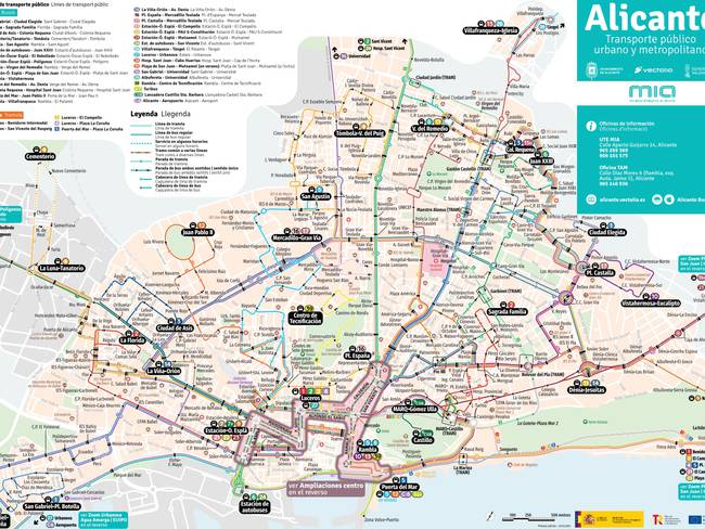Plano del nuevo servicio de autobús urbano de Alicante