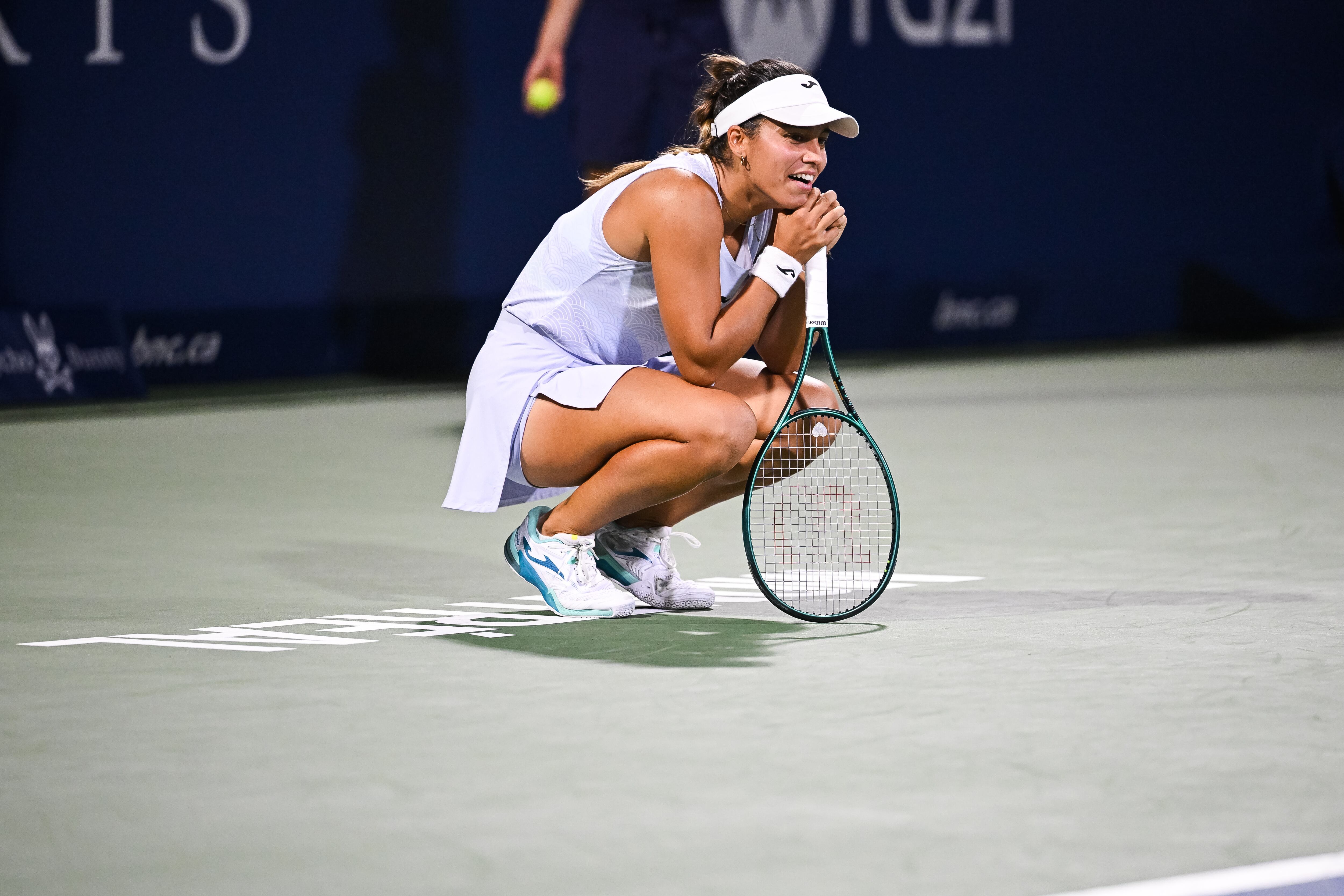 Jessica Bouzas se lamenta de un punto perdido en el WTA de Montreal