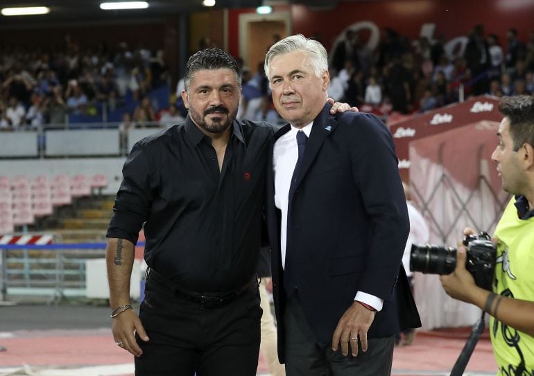 Ancelotti y Gattuso, en una fotografía de archivo.