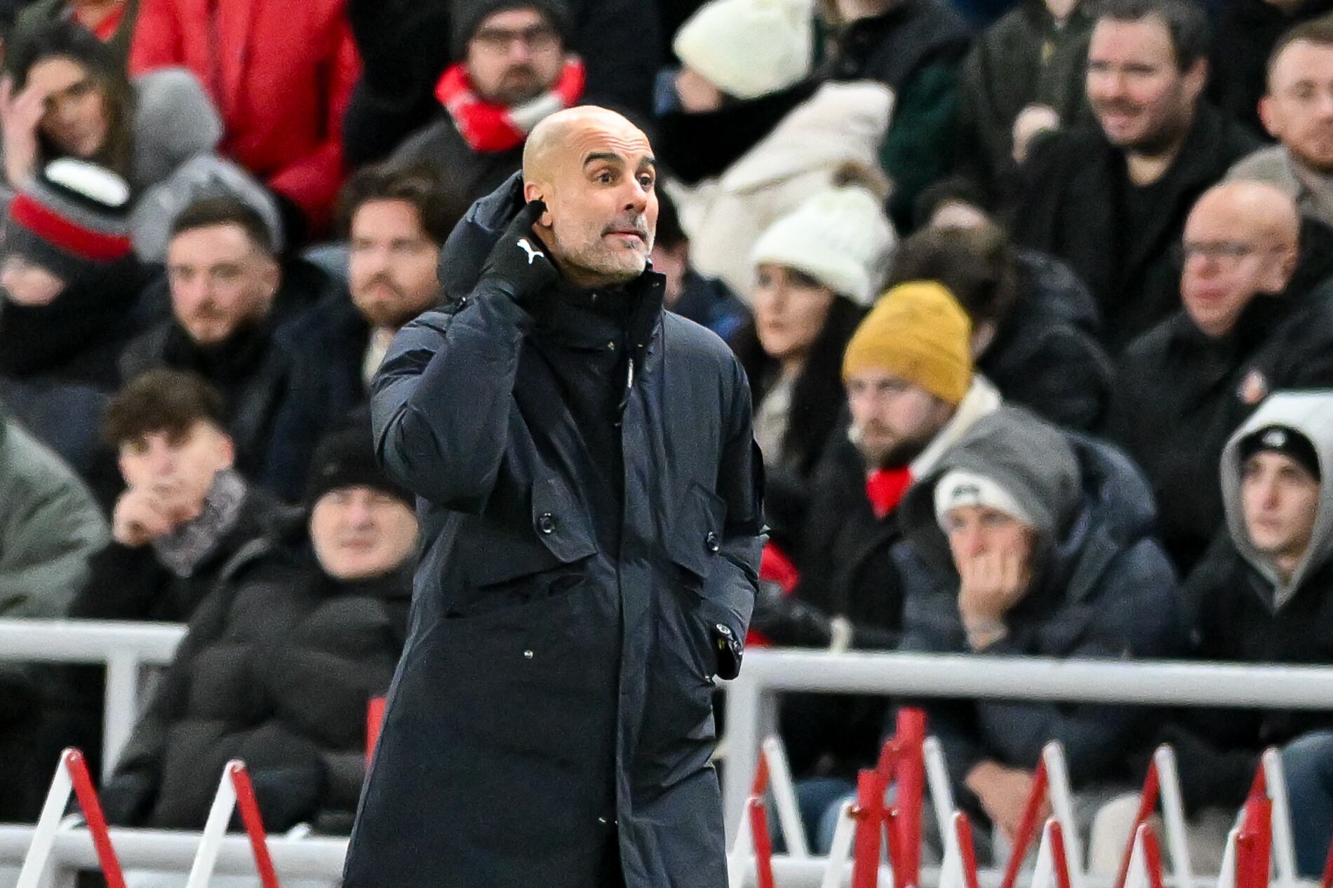 Pep Guardiola durante el partido frente al Sunderland