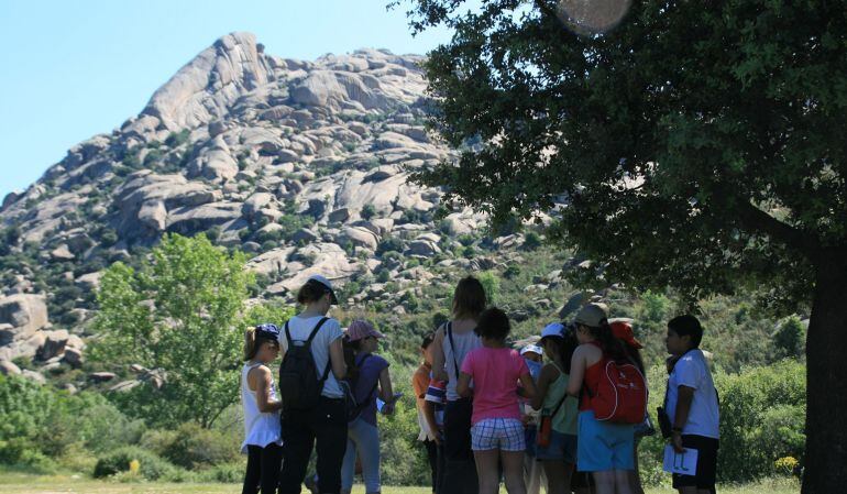 Un grupo de estudiantes visitan La Pedriza para observar las adaptaciones de plantas y animales en pleno Parque Nacional de Guadarrama