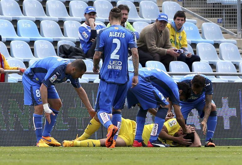 Momento en el que Mateo Musacchio se lesionaba hace siete meses en el Coliseum Alfonso Pérez de Getafe