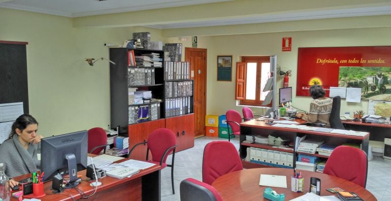 Interior de las oficionas de esta entidad