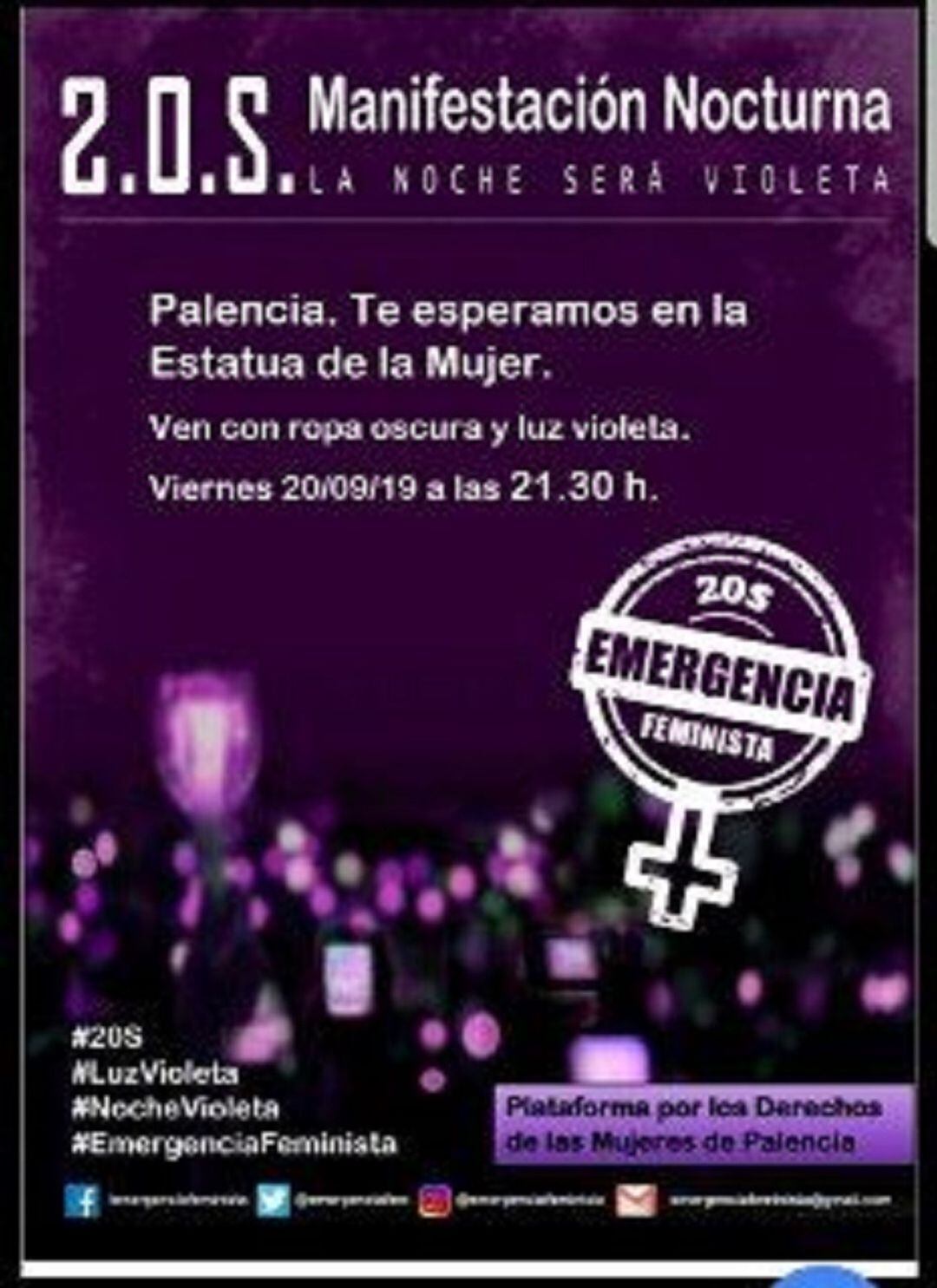 Cartel de la marcha contra la violencia machista en Palencia