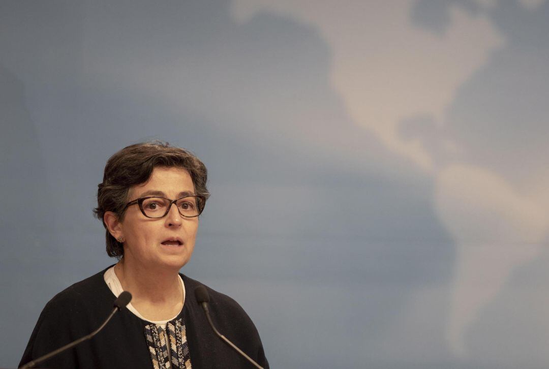 Arancha González Laya, durante una rueda de prensa