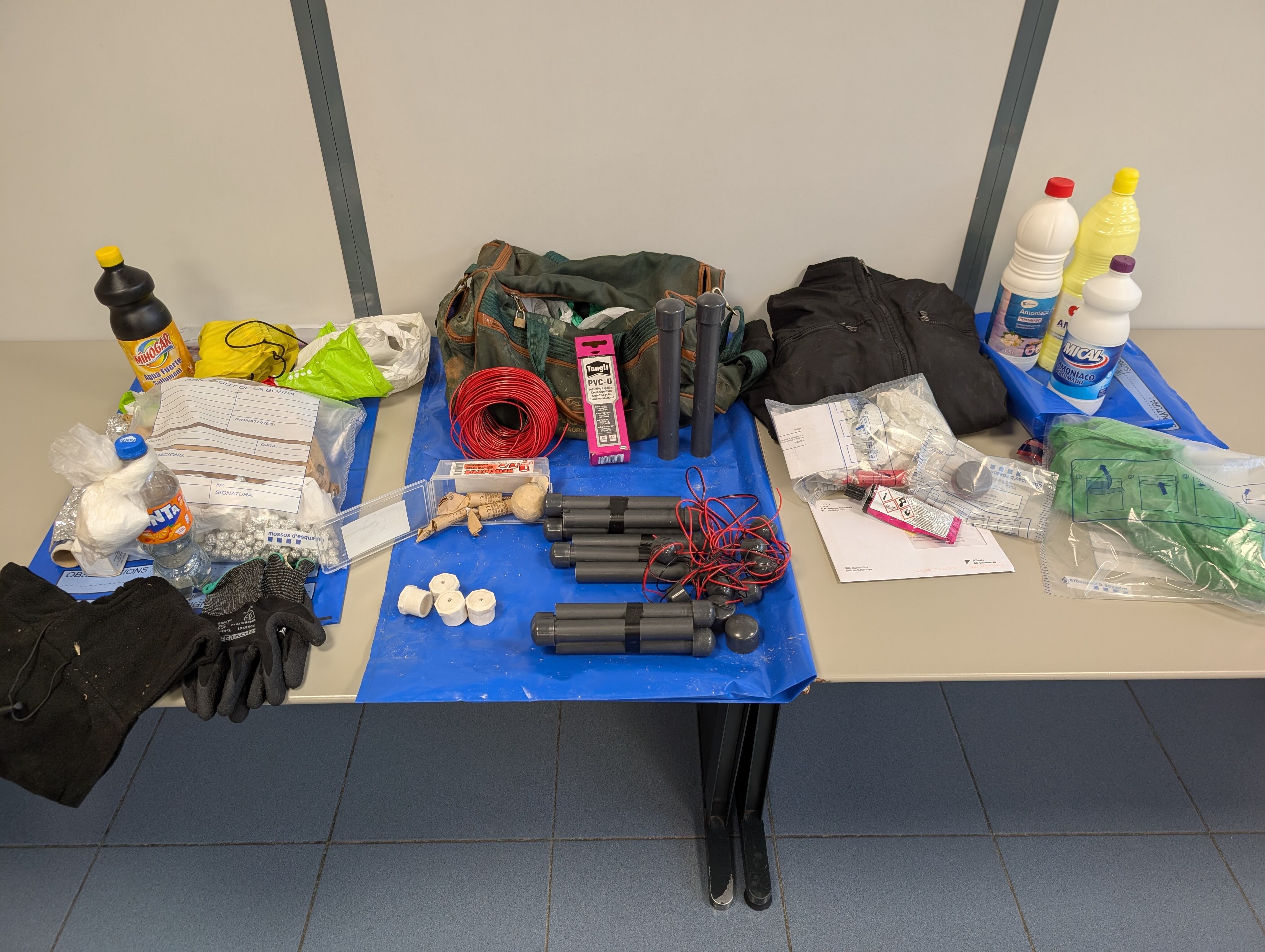 El material comissat pels mossos