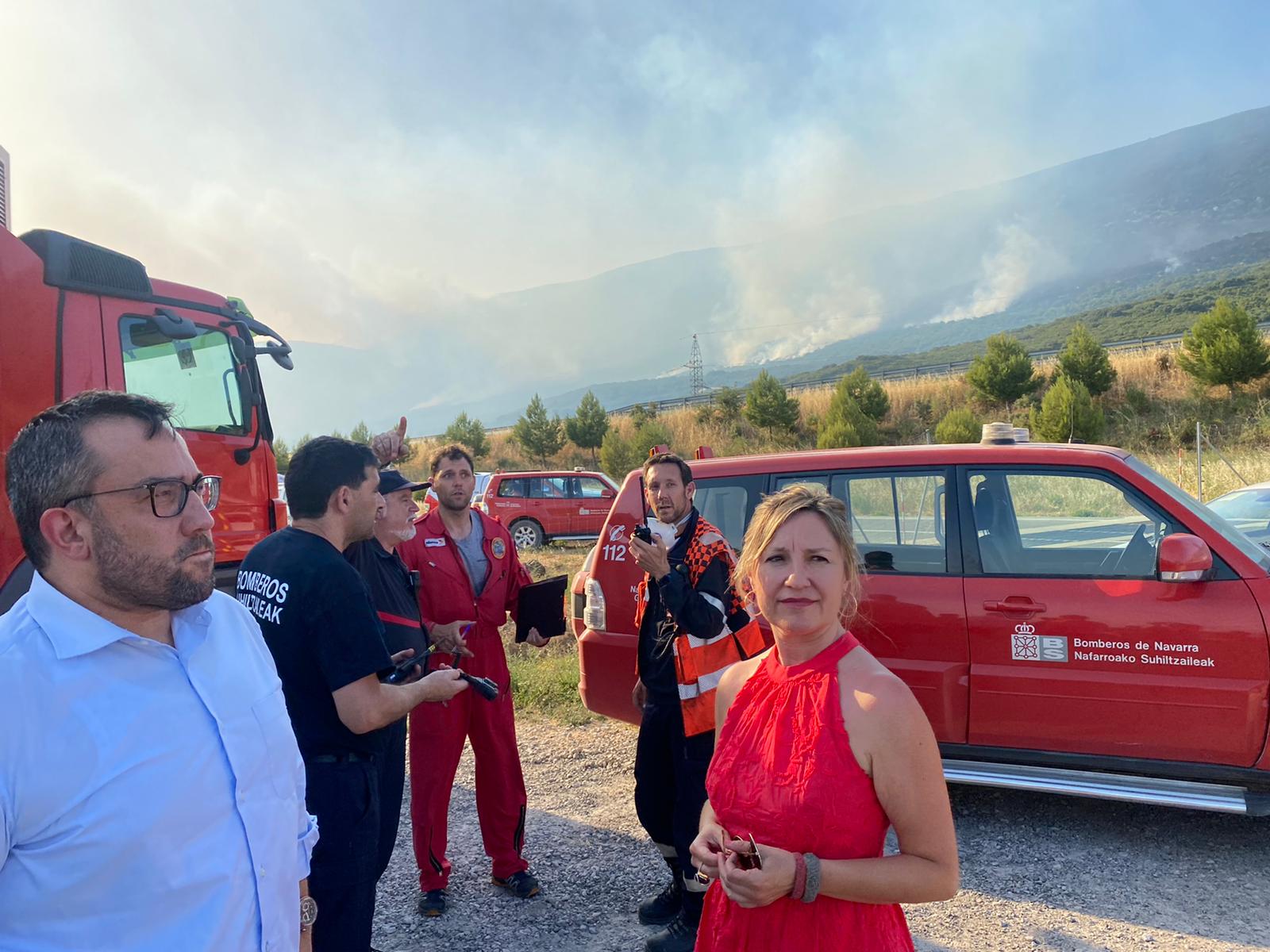 Javier Remírez, vicepresidente de Navarra con el dispositivo activado por el incendio en la Sierra de Leyre