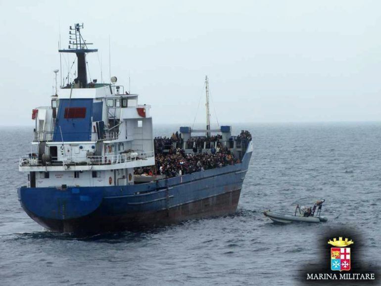Fotografía de la Marina italiana de otro rescate el pasado 24 de diciembre