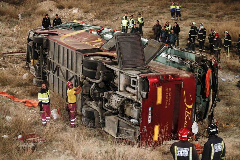 El accidente de autobús ha ocurrido en el término municipal de Cieza (Murcia), a la altura de la Venta del Olivo.