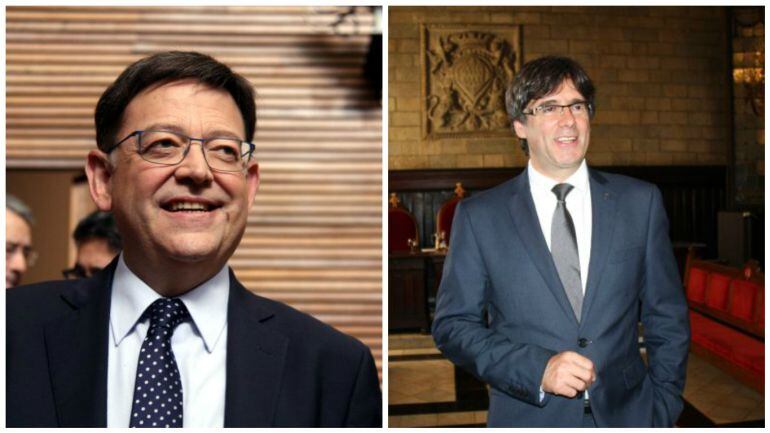 President de la Generalitat Valenciana, Ximo Puig y president de la Generalitat Catalana, Carles Puigdemont