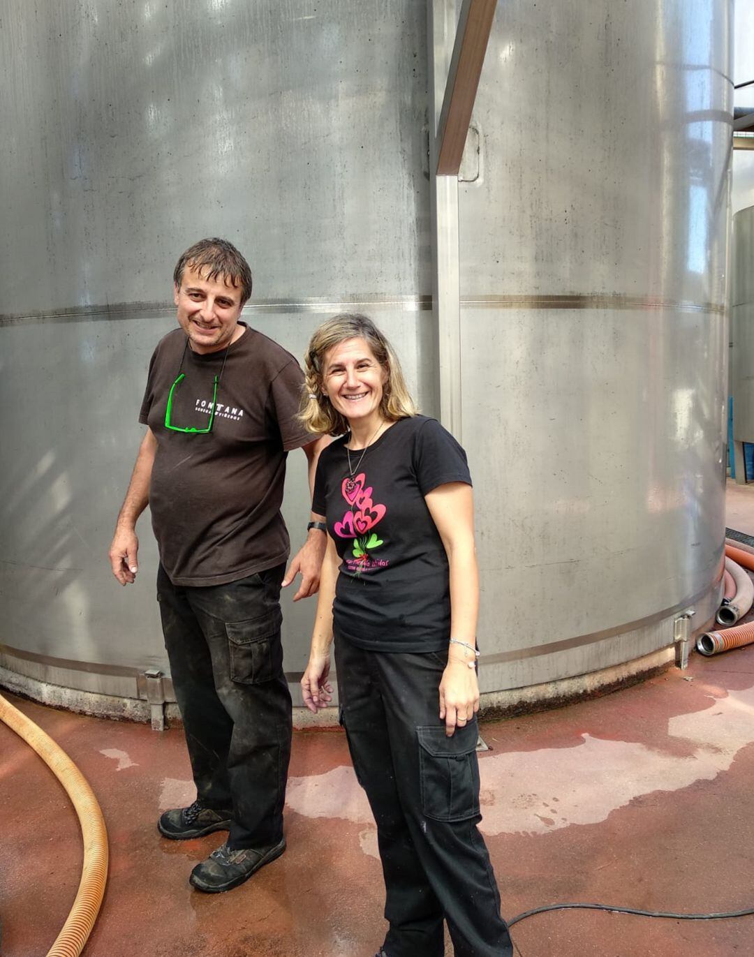 Isabel Hernández y Tomás Buendía, técnicos de Bodegas Fontana