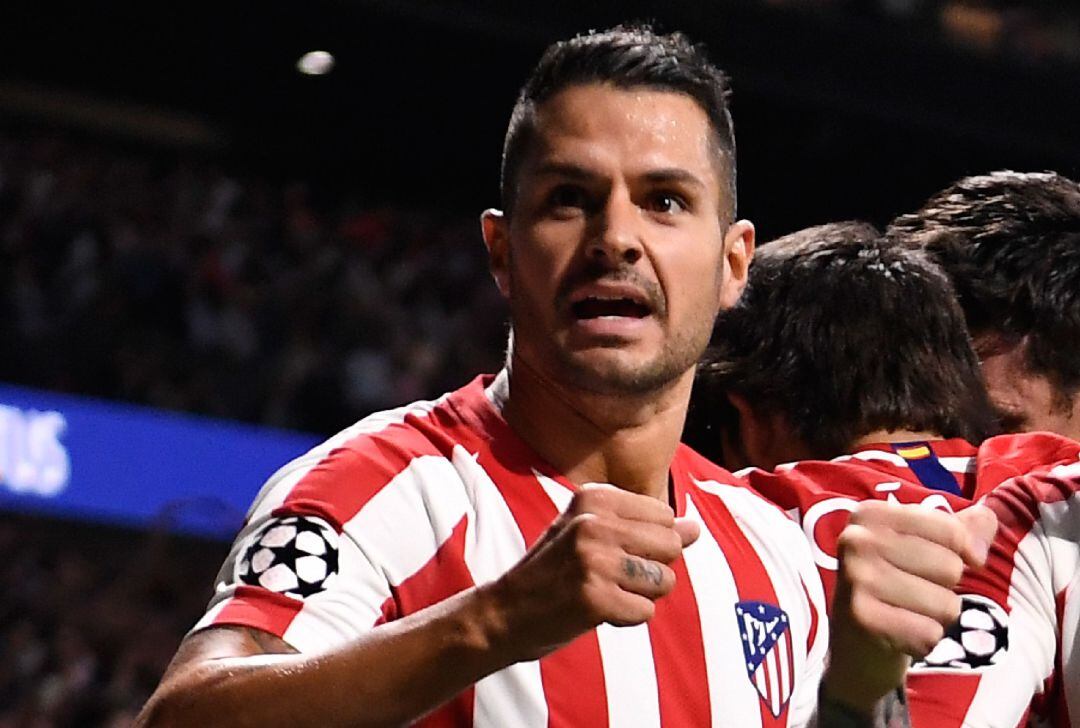 Vitolo, con el Atlético de Madrid