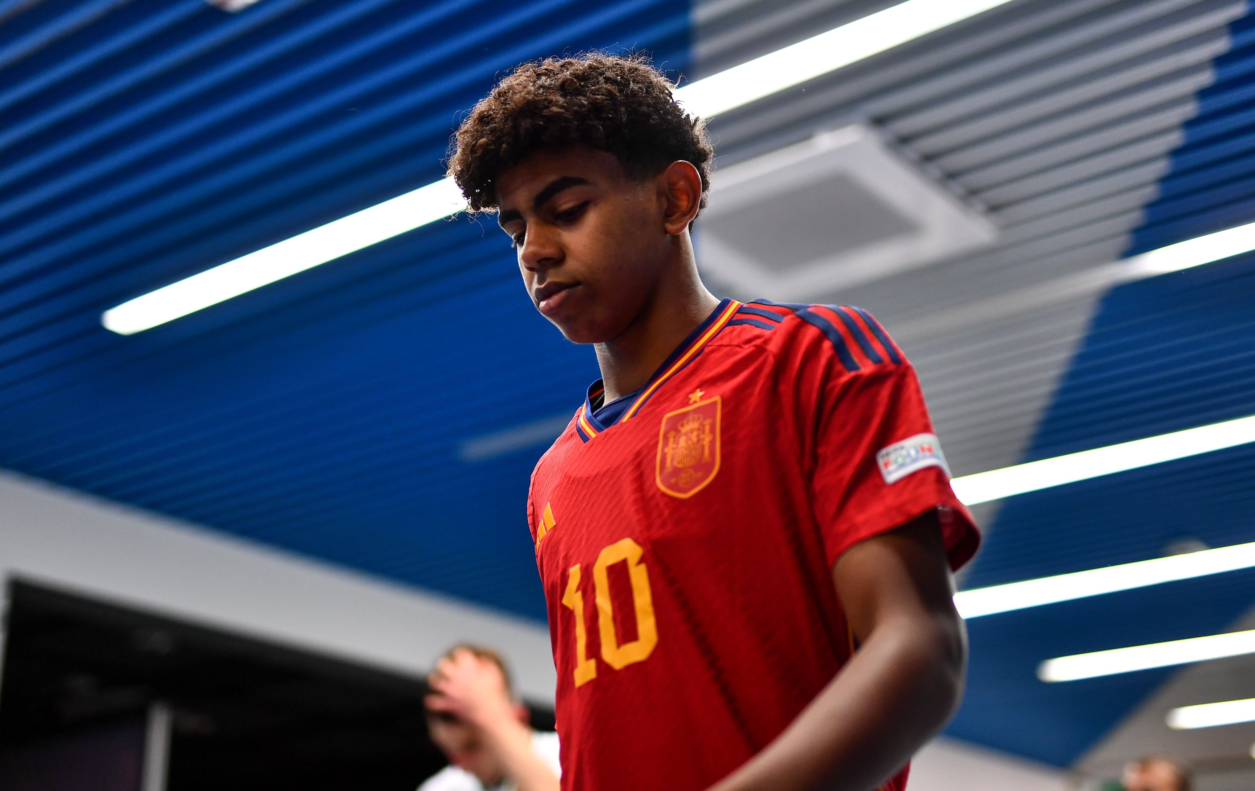 Lamine Yamal con la selección sub-17 española, el pasado mes de mayo.