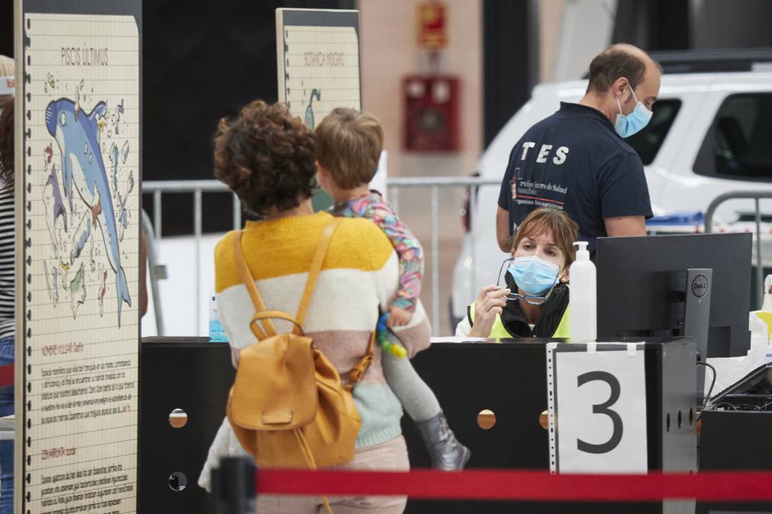 Recinto Ferial de Navarra, en Pamplona, donde el Departamento de Salud del Gobierno de Navarra realiza pruebas PCR de detección del Covid-19.