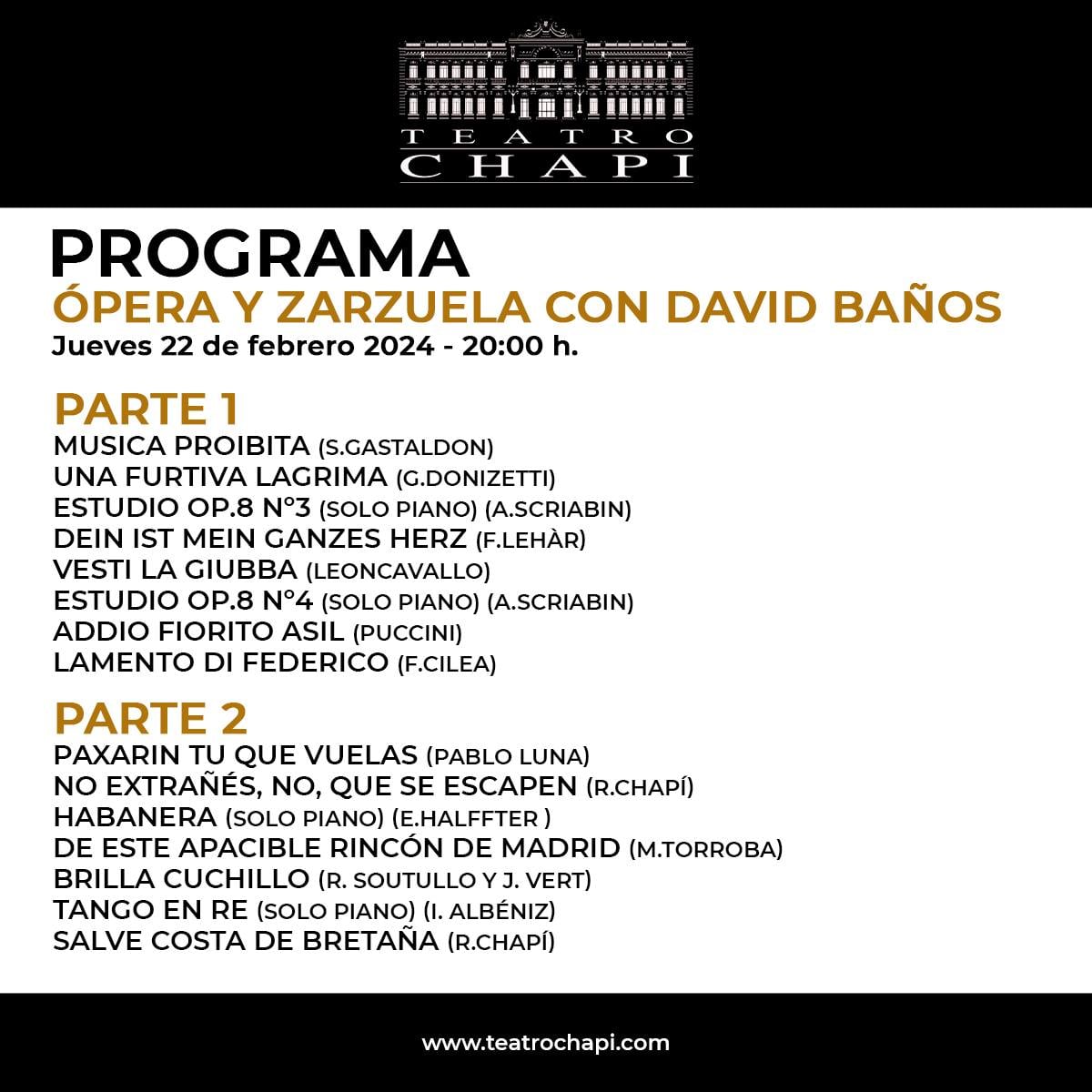 Programa del concierto