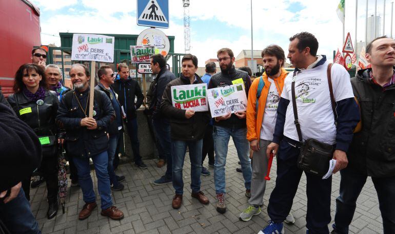 Manifestación de trabajadores de Lauki