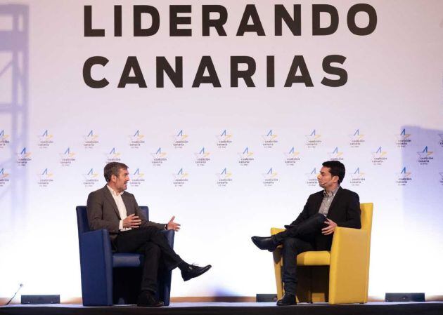 Fernando Clavijo explicando su balance de los cuatro años al frente del Gobierno de Canarias.