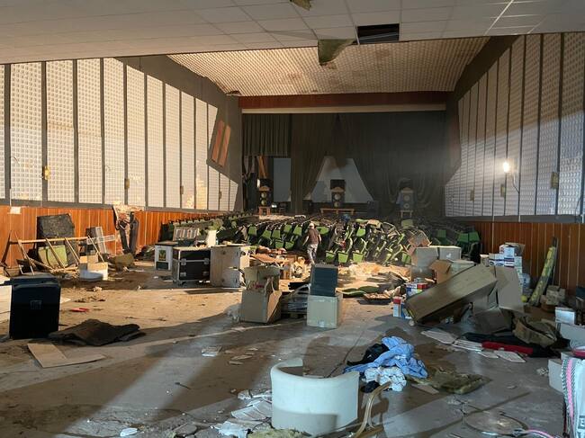 Las obras en la Sala Florida han comenzado. Foto: Ayuntamiento de Fraga