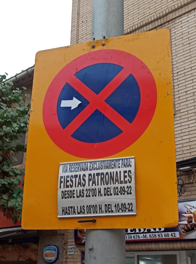 Cartel informativo de la policía local