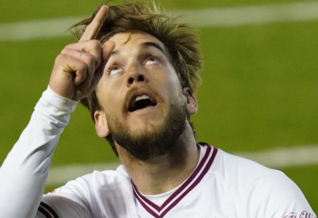 Álvaro Jiménez, durante un partido con el Albacete