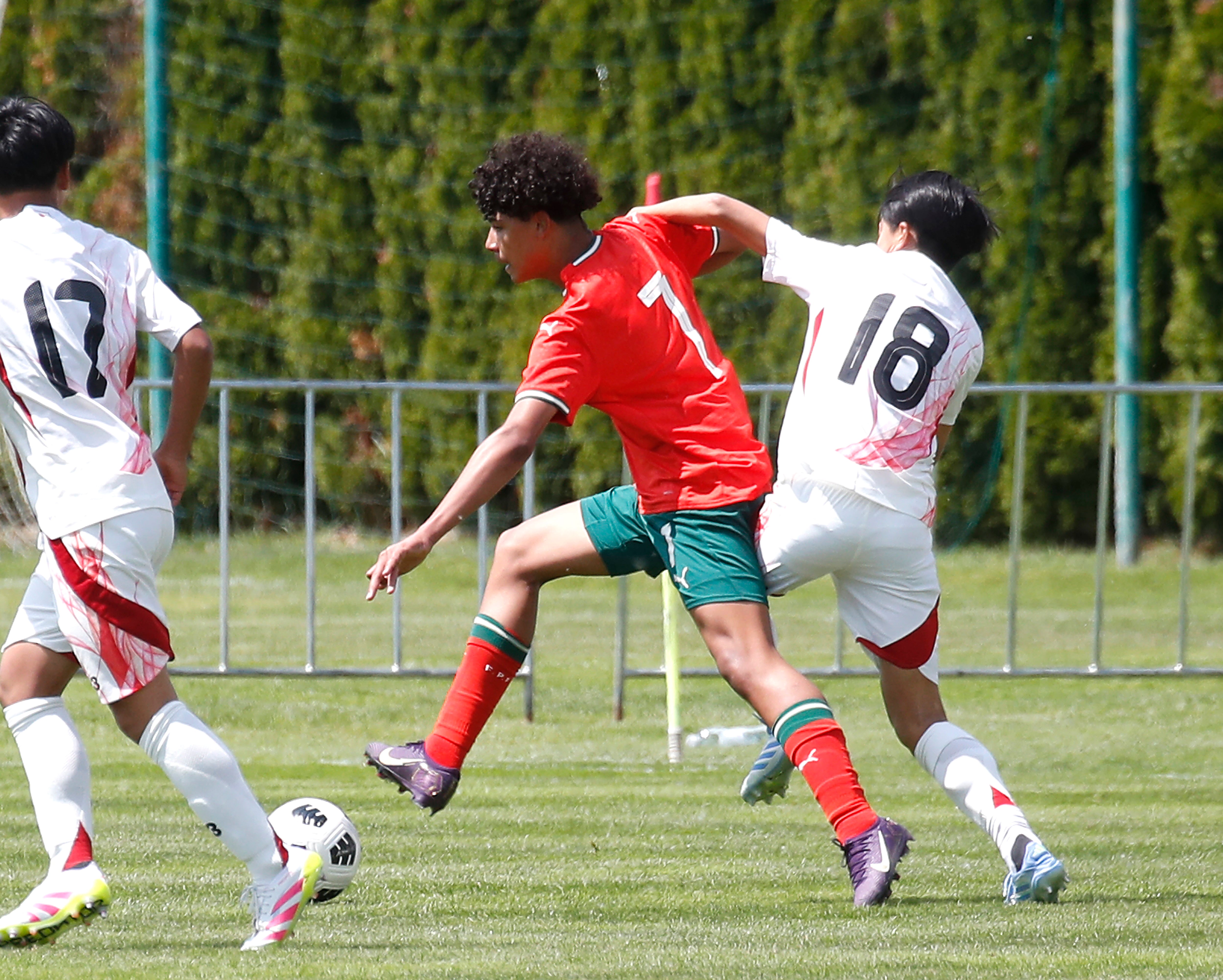 Cristiano Ronaldo Junior, en el partido de la sub-15 de Portugal frente a Japón