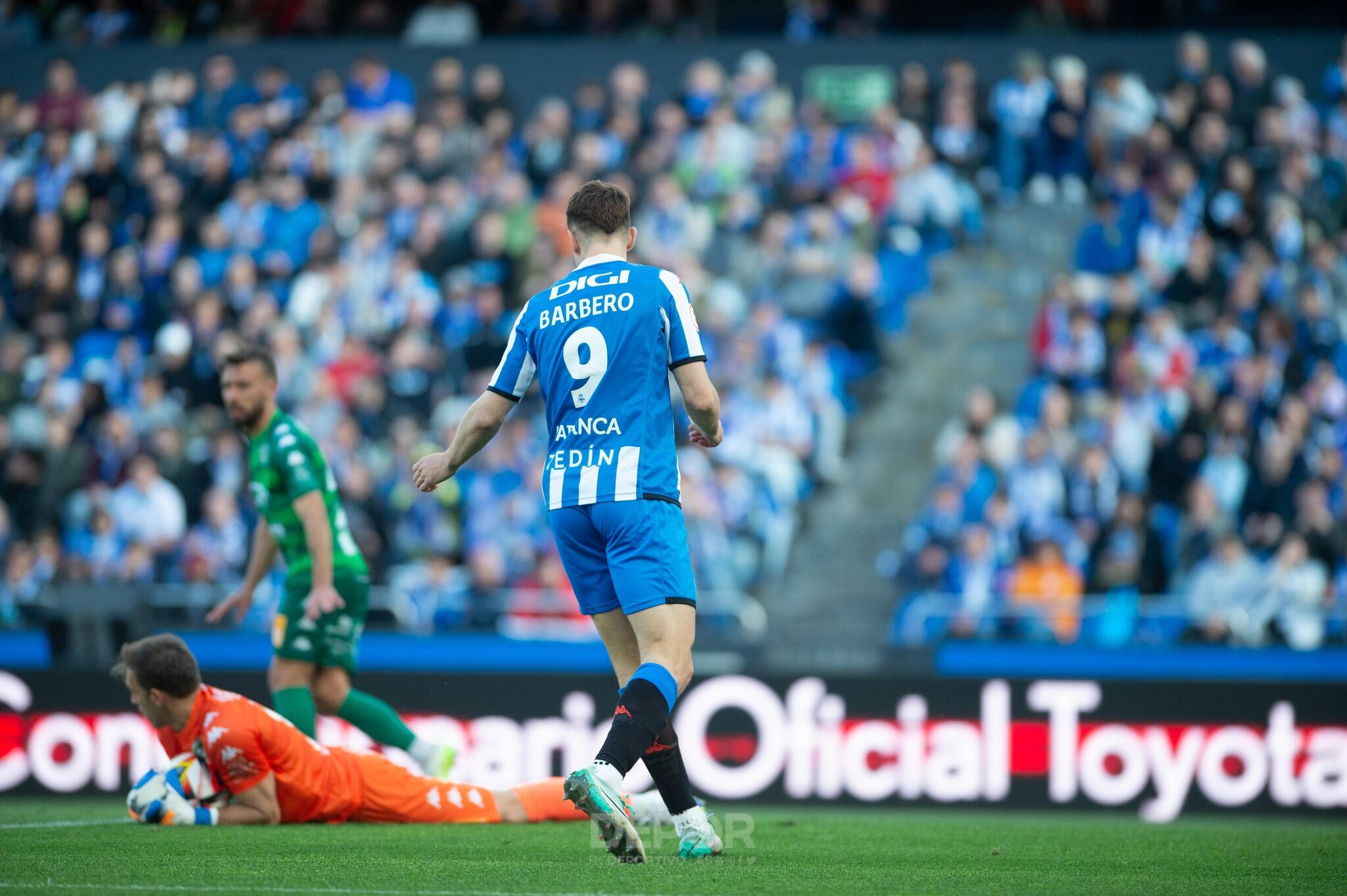 Barbero durante un encuentro en Riazor