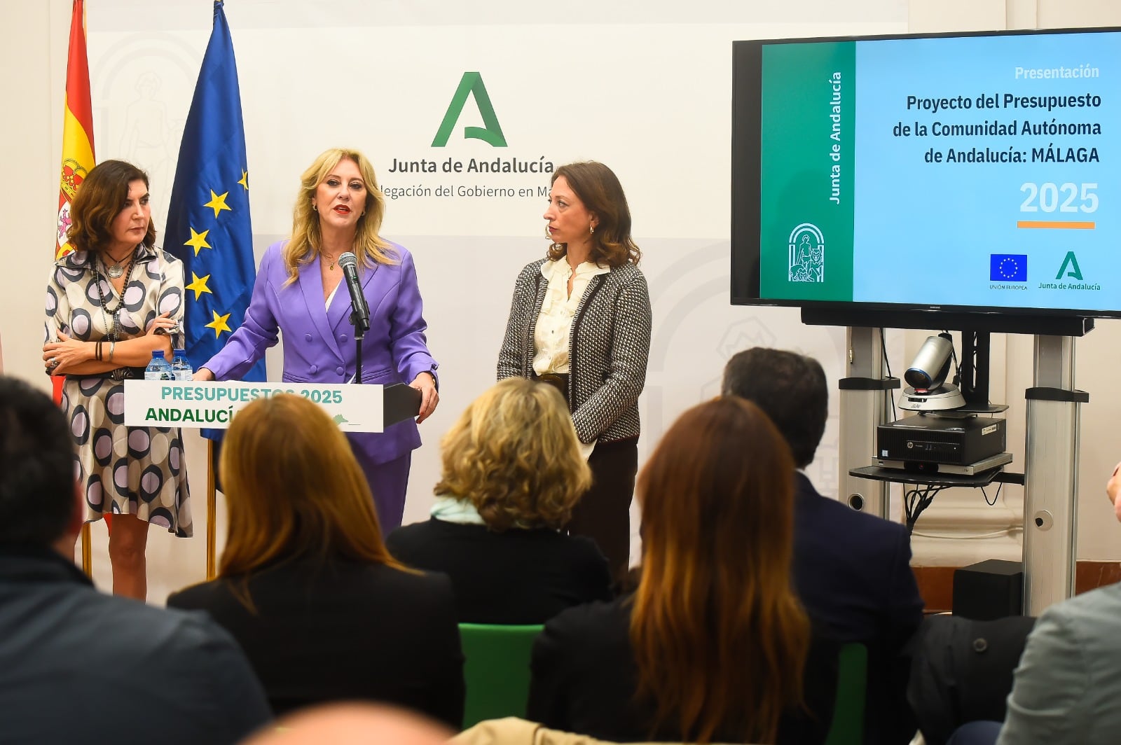 Presentación ante los medios de los presupuestos de la Junta para Málaga este martes