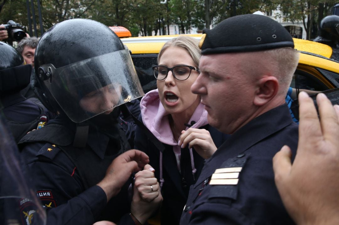 La policía rusa detuvo a Sobol también durante las protestas del 3 de agosto.