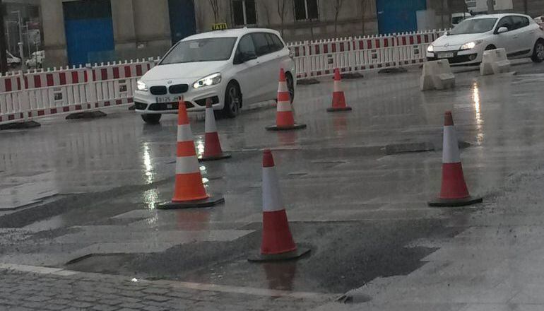 Socavones en La Marina de A Coruña
