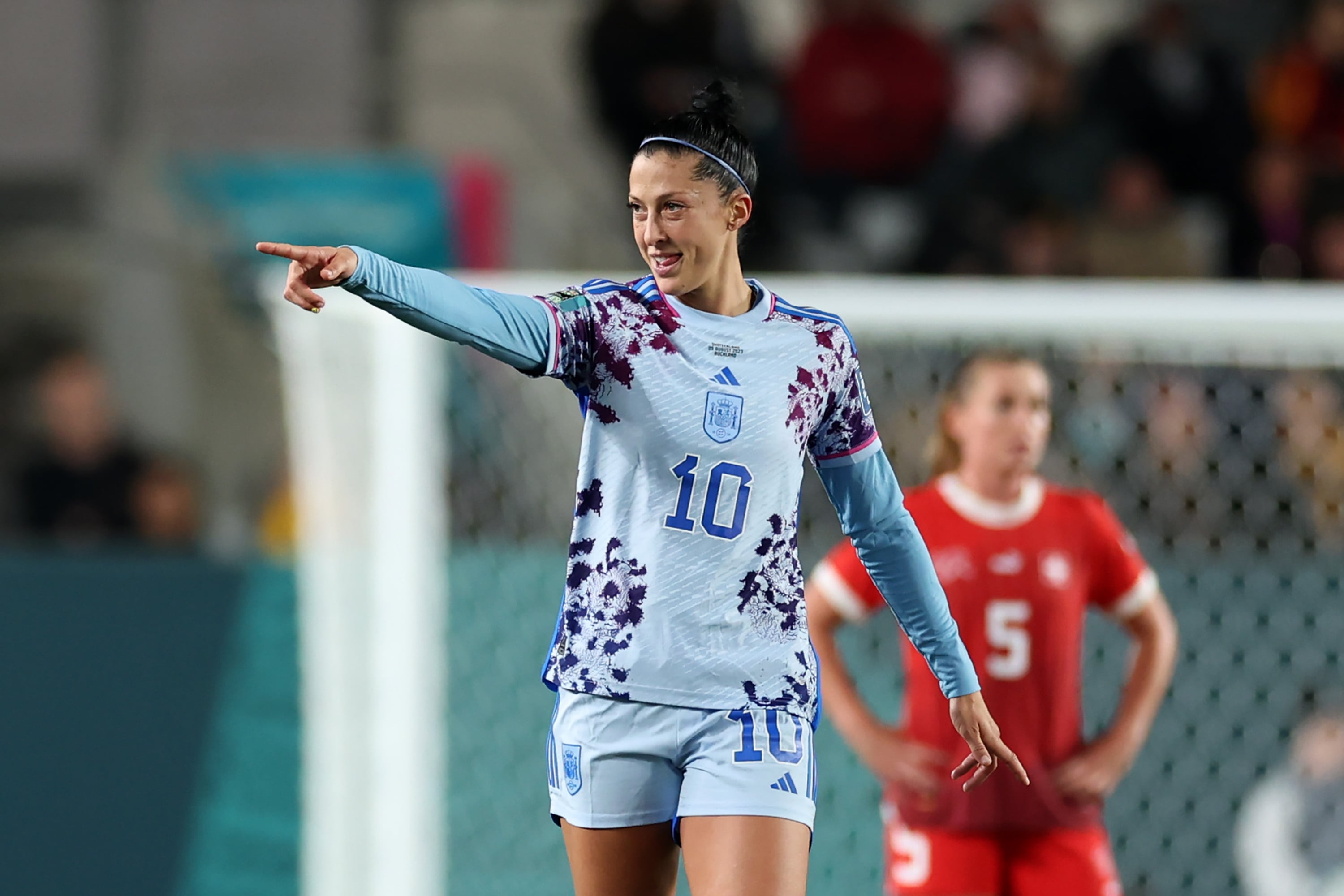 Jennifer Hermoso celebra su gol en el Suiza - España del Mundial Femenino