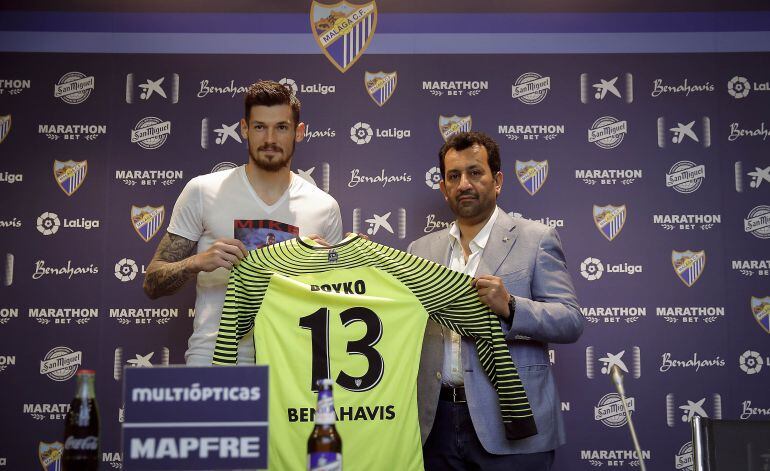 Boyko, el día de su presentación con el Málaga