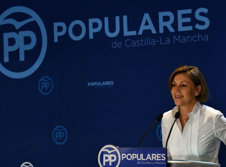 María Dolores de Cospedal durante un evento del PP Castilla-La Mancha