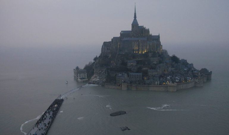 Vista aérea de Mont Saint-Michel.