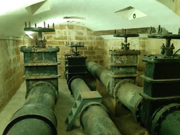 Maquinaria original del Depósito del Tempul