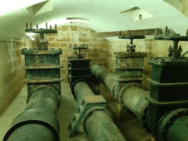 Maquinaria original del Depósito del Tempul