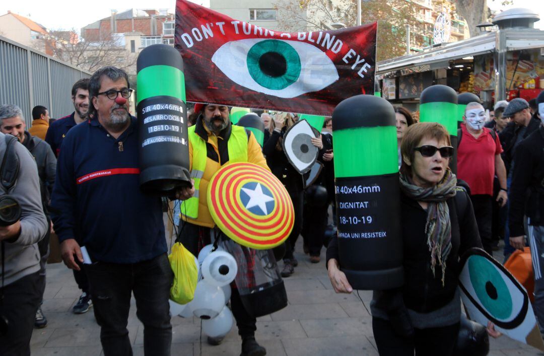 Manifestantes convocados por Tsunami Democràtic