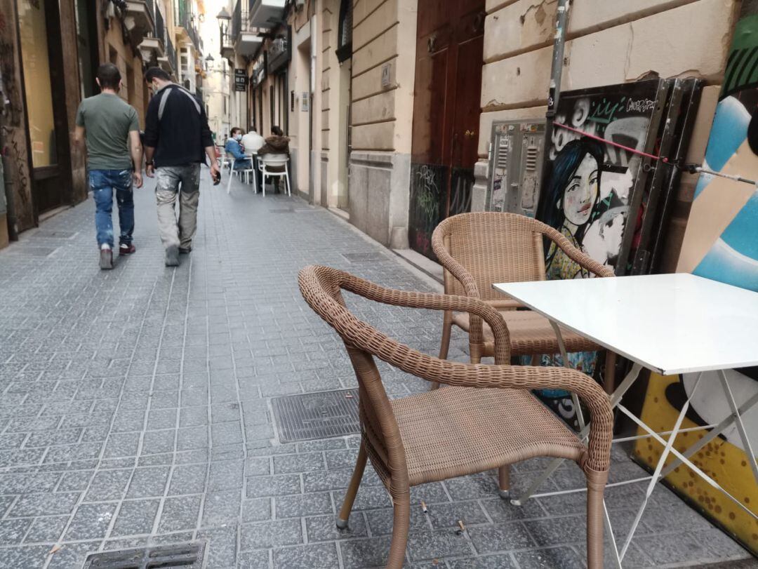 Centro de Palma con terrazas vacías.